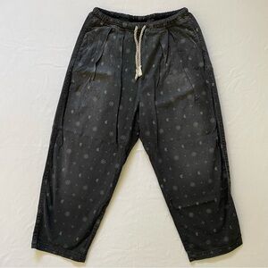 NWOT Dr. Collectors Kyoto Japanese Twill Handkerchief Print Smoke Black Large